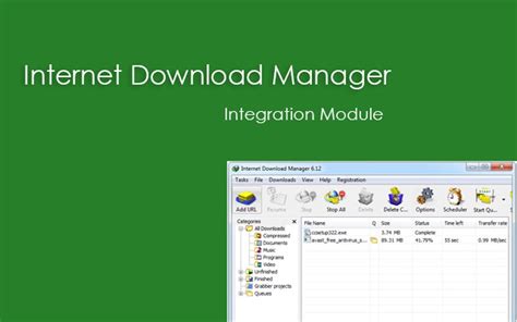 Integration Module Internet Download Manager.